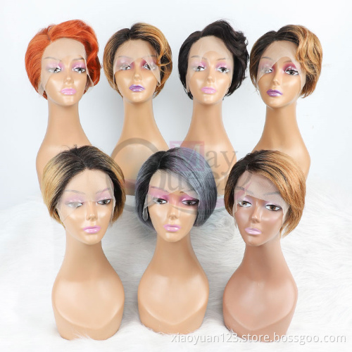 double drawn grade pixie curls virgin bob packet high quality bone straight cuticle aligned  bundles human hair wigs lace front